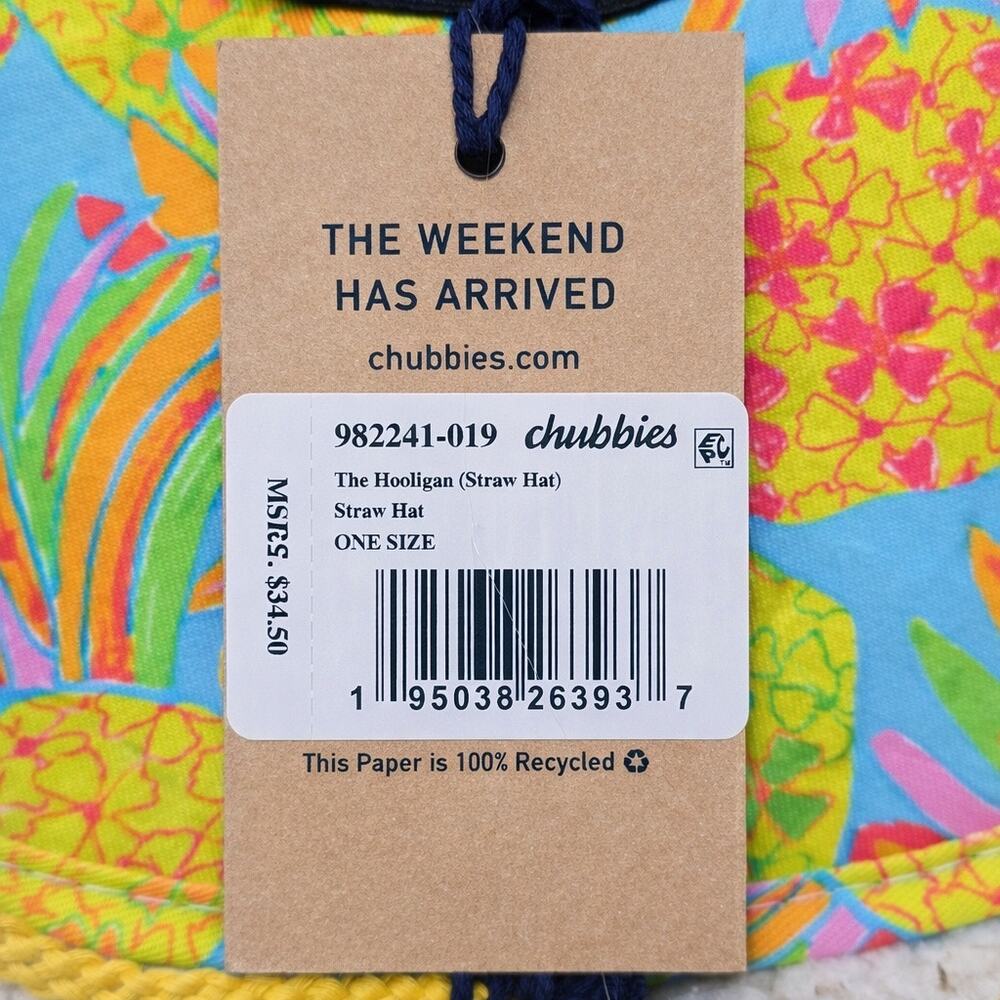 Chubbies “The Hooligan” Straw Hat | One Size | NWT Festivalcore Coastal Beach - Picture 6 of 6